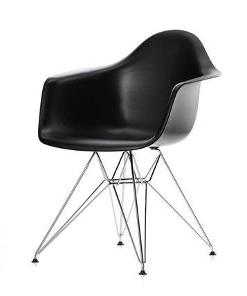 dar piétement chromé coque avec accoudoirs noir vitra eames